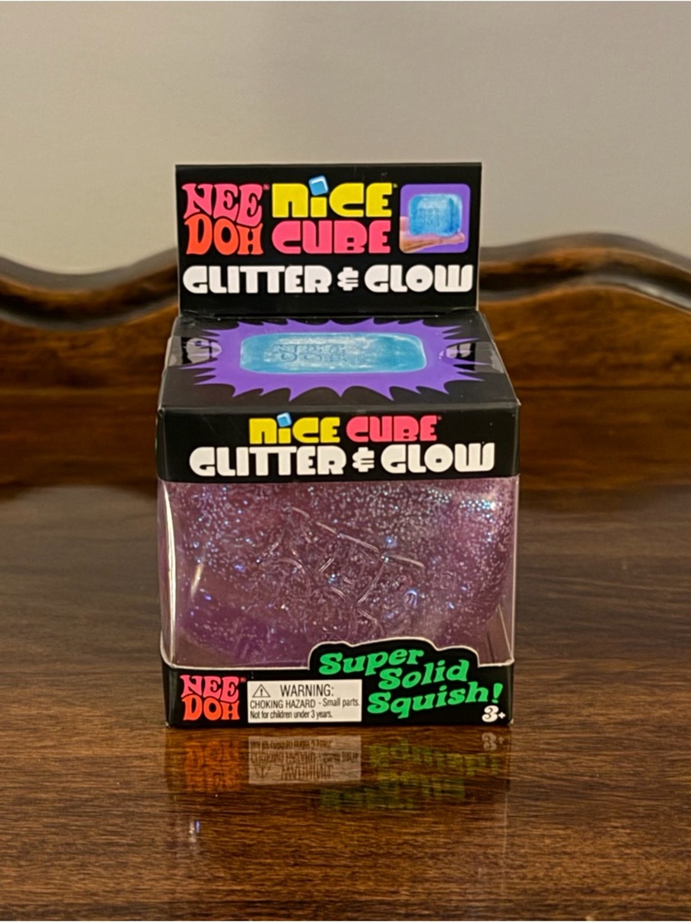 Nee Doh Nice Cube Glitter & Glow - purple- Schylling Brand - ships ASAP